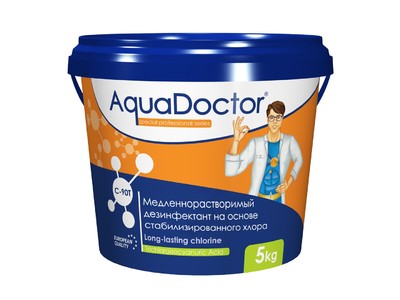 Дезинфектант для бассейна на основе хлора длительного действия AquaDoctor C-90T 1 кг Дезинфектант для бассейна на основе хлора длительного действия AquaDoctor C-90T 1 кг