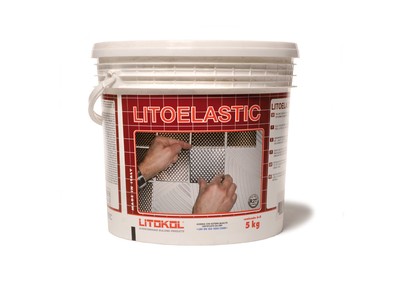 Клей LITOELASTIC двухкомпонентный белый A+В (ведро) 5 кг